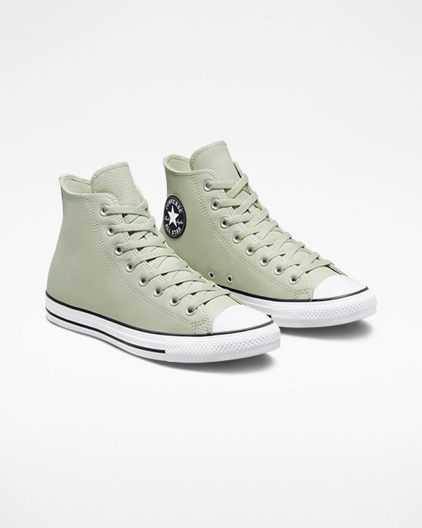 Tenis Converse Chuck Taylor All Star Couro Cano Alto Masculino Verde Oliva | PT Q0914P5